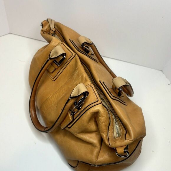 Vintage Coach Hamilton Tan Leather Shoulder Bag Purse Large Womens Designer - Picture 9 of 13